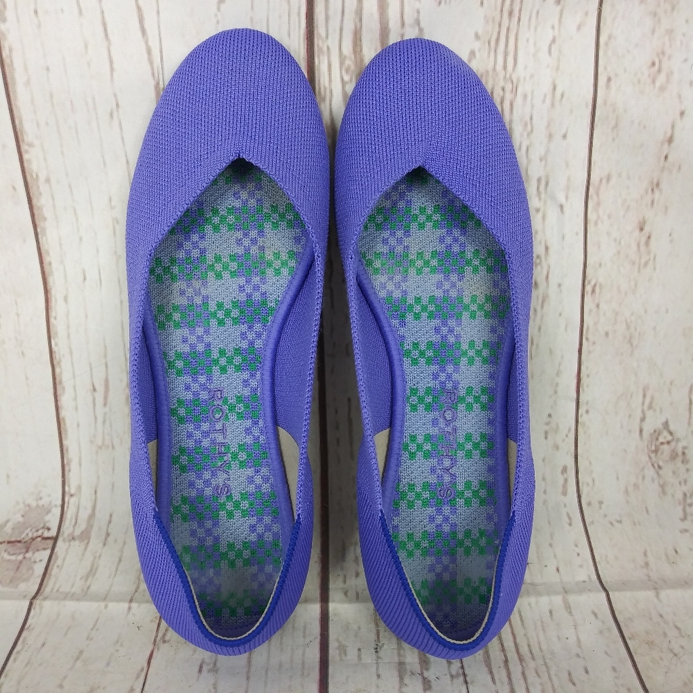 Rothy's The Flat Round Toe Ballet Flat Casual Comfort Purple Women's Size 8.5 - Picture 7 of 10